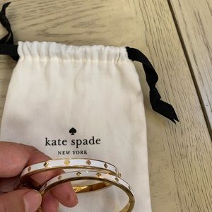 Kate spade white and gold bangles set of 2